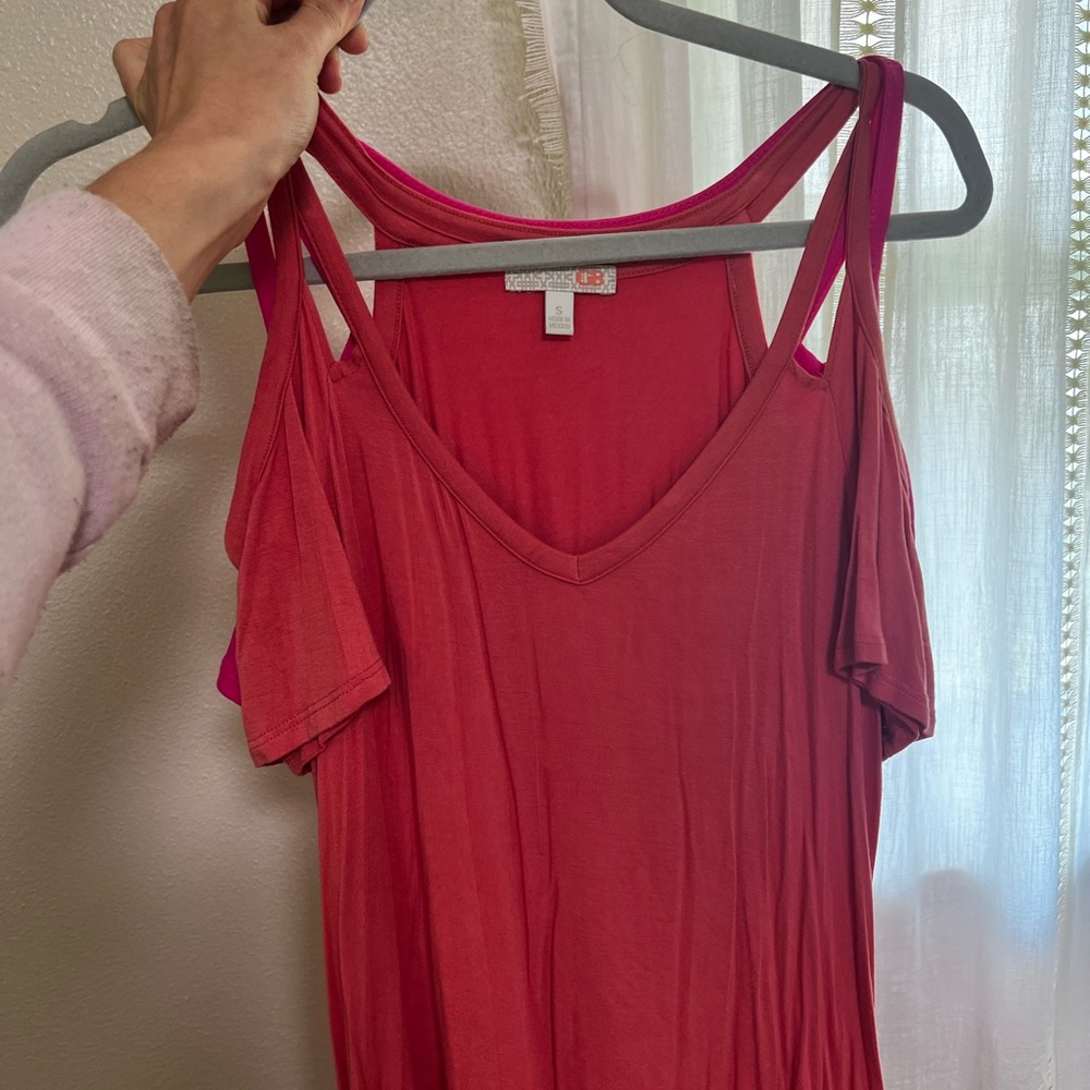 2 Gianni Bini Women's Peach and Pink V-Neck Dresses